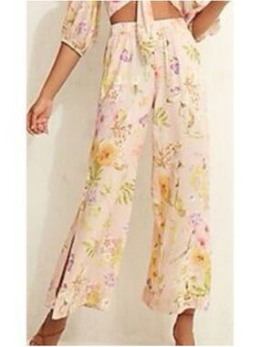 Express Pink Floral Wide-Leg Pants